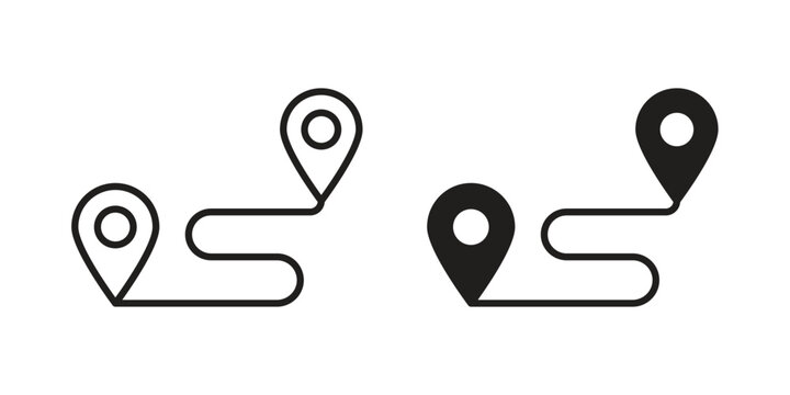 Route icons Symbol, logo illustration. icon concept for web design