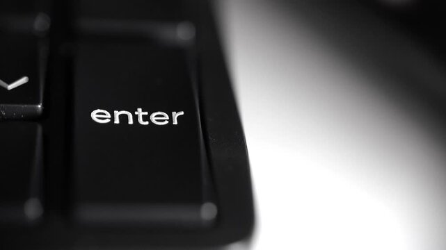 4K close-up of an Enter key on a computer keyboard