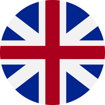 United Kingdom national flag circular icon union jack red white blue vector illustration isolated
