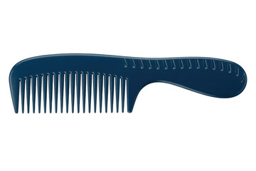 Dark blue wide tooth comb dark blue comb blue color isolated on a transparent background