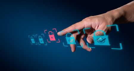 Concetual of data sucurity digital transformation cyber protection