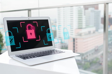 smart security notification on labtop screen alarm when security breached