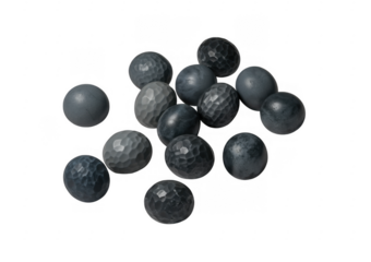 Gray golf balls sports equipment isolated on a transparent background