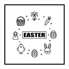 A Professional Festive Easter Holiday Icon Symbol, Showcasing Spring Tradition and Digital Rabbit Egg Paschal Celebration Renewal Christian in a Flat Design Minimalist Vector for Seasonal Nature.