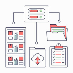 SaaS File Manager Storage Graphic Resources Vector Elements