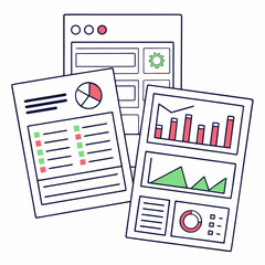 SaaS Reporting Export Graphic Resources Vector Elements