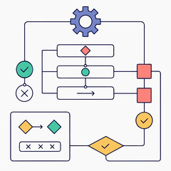 SaaS Automation Workflow Graphic Resources Vector Elements
