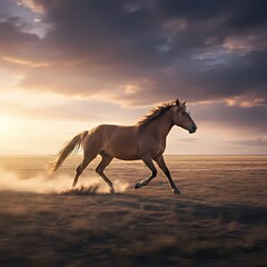 horse in the sunset