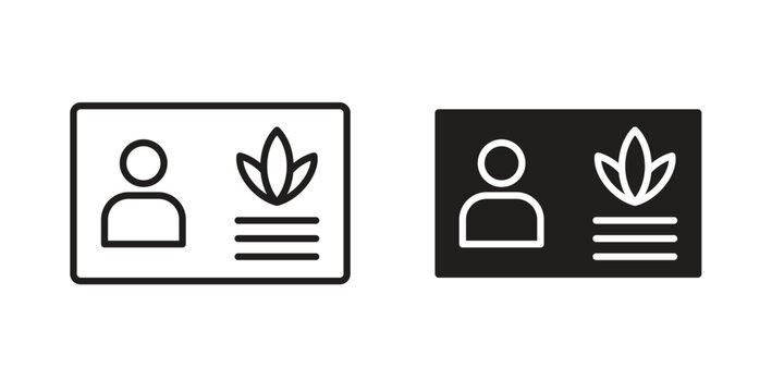 Medical marijuana card icons logo design, Pictogram Icons