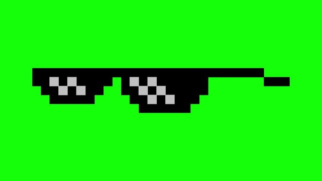 Pixel glasses meme, pixel glasses, glasses animation, green screen video, sunglasses meme, like a boss meme, pixel art, video, fun, glasses icon