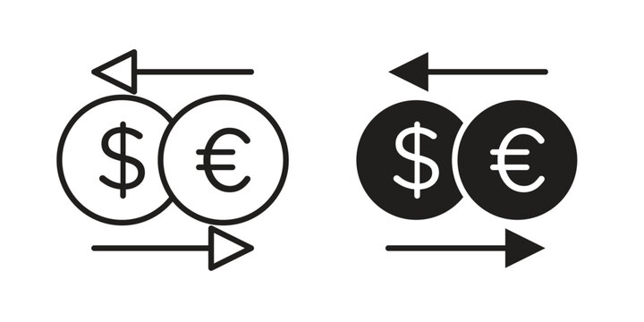 Money exchange icons logo design, Pictogram Icons