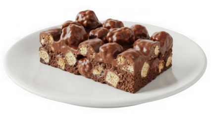 chocolate dessert on a white plate