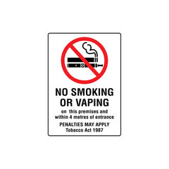 No Smoking Or Vaping Sign Vector Design Prohibition Warning Sticker For Indoor Area Safety