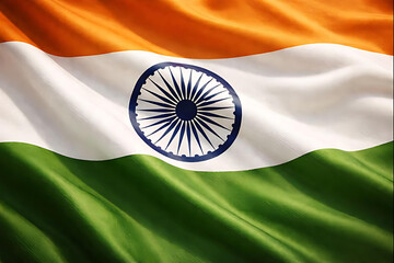 &ldquo;Indian National Flag Waving Proudly for Republic Day & Independence Day&rdquo;