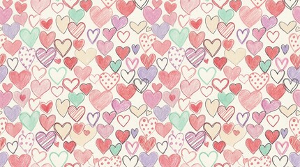 Love Background with Romantic Hearts, Soft Light