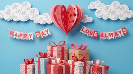 Love Background with Romantic Hearts, Soft Light