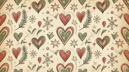 Love Background with Romantic Hearts, Soft Light