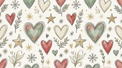 Love Background with Romantic Hearts, Soft Light