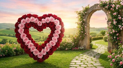 Love Background with Romantic Hearts, Soft Light