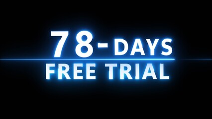 Obraz premium Glowing neon countdown illustration number on black background. Neon 78 countdown text number.