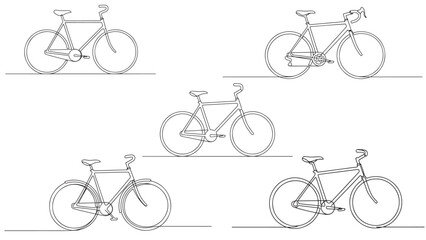 Obraz premium Continuous Line Bicycle Illustration Minimalist Outline for Urban Mobility and Cycling Design