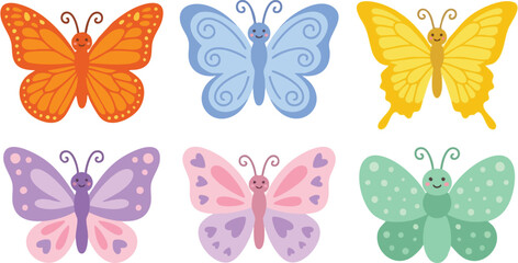 Colorful Butterfly Collection with Various Patterns and Designs.