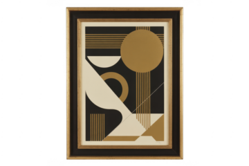 Abstract in gold frame geometric isolated on a transparent background