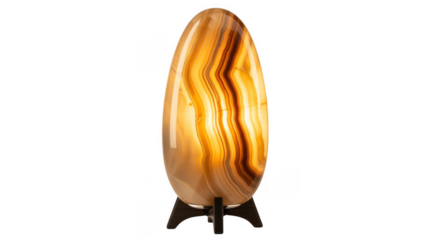 Agate Stone on Stand display brown isolated on a transparent background