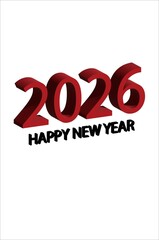 happy new year 2026 text design