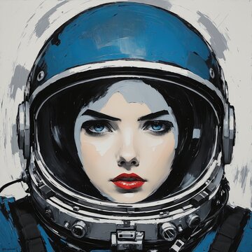 Abstract Expressionist  Astronaut With Space Helmet