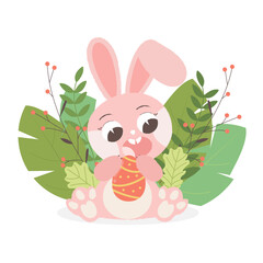 happy easter card with easter bunny