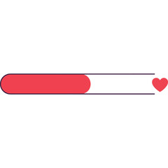 Health Bar with Heart Icon: Progress Tracking for Health, Fitness Apps, Love Meters, and Digital Interfaces