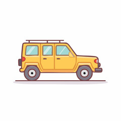 Fototapeta premium Yellow Off-Road Car Illustration for Adventure Travel and Transportation