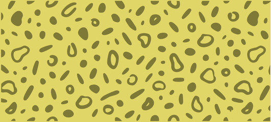 Seamless Soft Yellow Organic Spot Pattern with Irregular Abstract Shapes