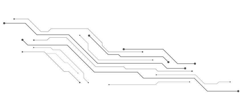 Digital texture techno circuit line networked technology background in abstract vector png..