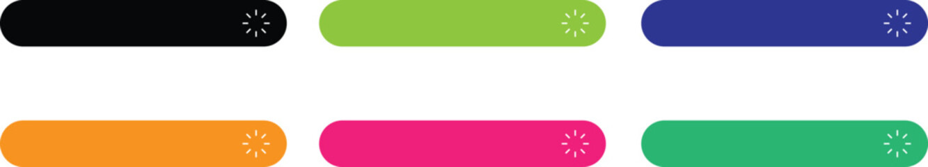 Colorful rounded loading and progress bars set