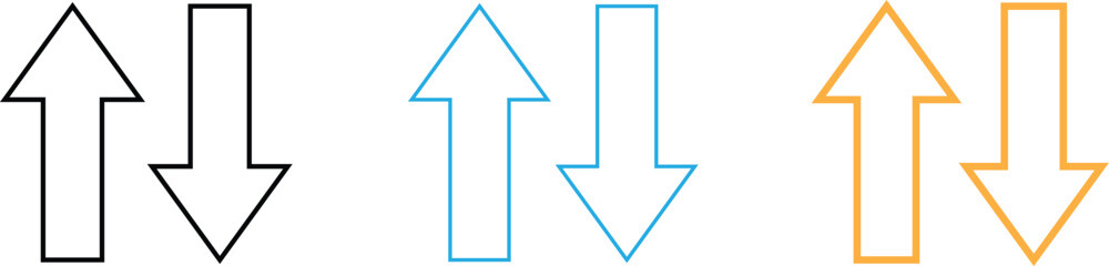 Up and down arrow icons set