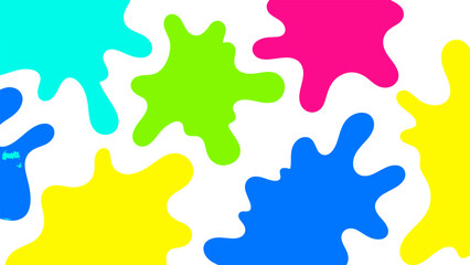 Obraz premium Vibrant paint splatters creating a dynamic abstract artwork with colorful drops and splashes viewed from a straightforward angle