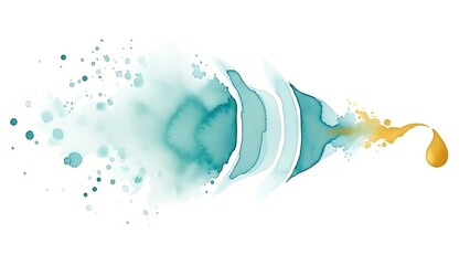 Serene Watercolor Painting of Tree with Autumn Leaves