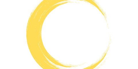 Hand drawn yellow color ink paint brush strokes isolated text design quote or text information.