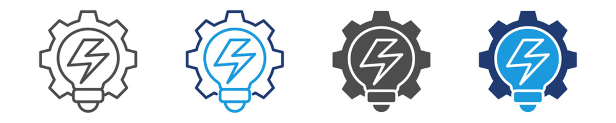 energy innovation icon set multiple style