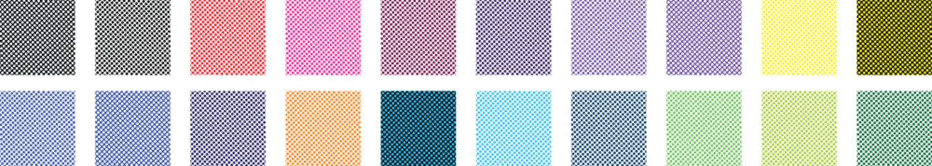 Abstract Polka Dot Pattern Backgrounds - Colorful Pop Art Texture Pack Vector Illustration. © Matiar Rahman