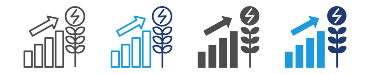 energy investment icon set multiple style