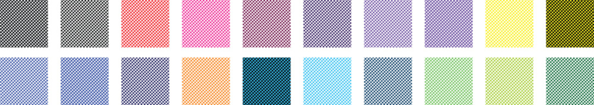 Abstract Polka Dot Pattern Backgrounds - Colorful Pop Art Texture Pack Vector Illustration.