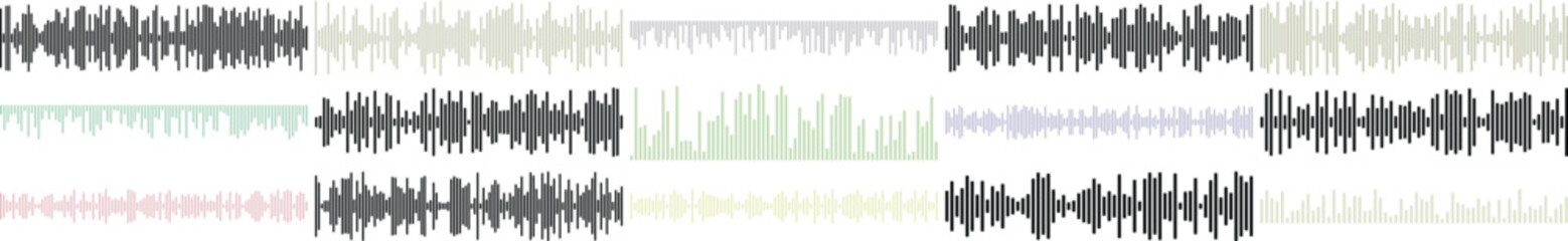 Abstract Sound Waveforms In Grid With Dark and Light Tones