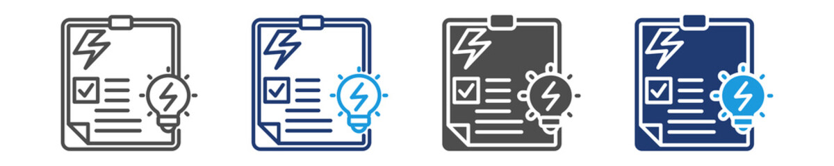 energy audit icon set multiple style