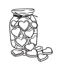 Hand drawn heart jam bottle vector