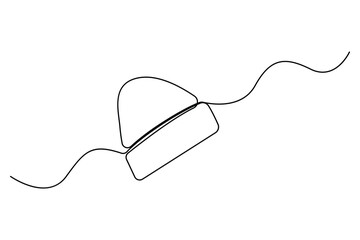 Obraz premium Continuous one line drawing of beanie hat for winter warm concept 