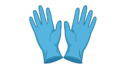 Fototapeta premium Essential protective blue disposable gloves for safety and hygiene an illustrative medical and cleaning accessory