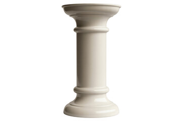 White ceramic candlestick holder vase isolated on a transparent background